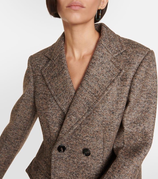 Caped wool-blend twill blazer