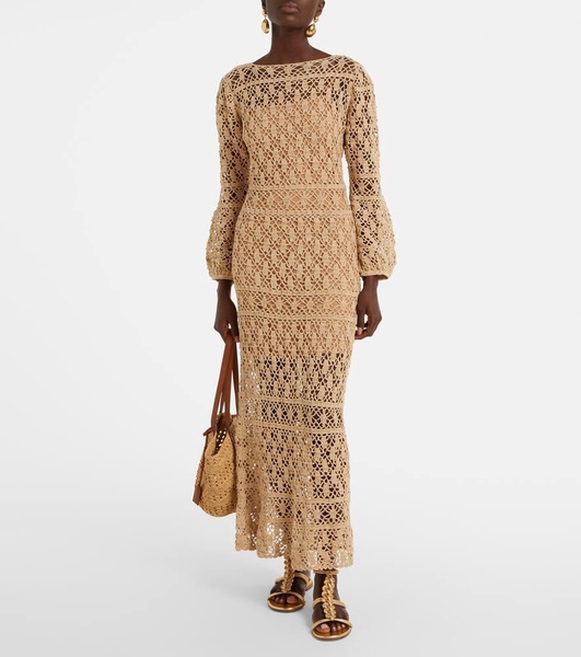 Bianca cotton crochet maxi dress