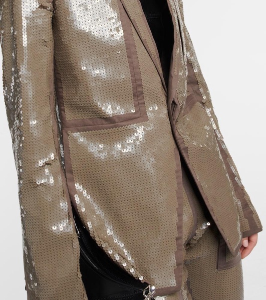 Sequined single-breasted cotton blazer