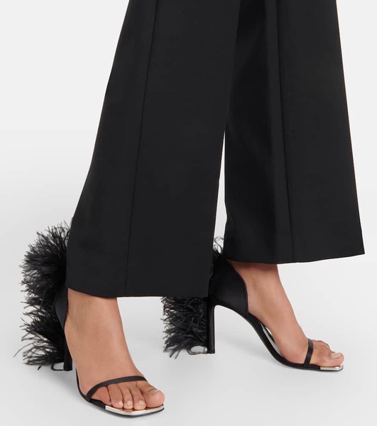 x Sergio Rossi Amazona feather-trimmed sandals