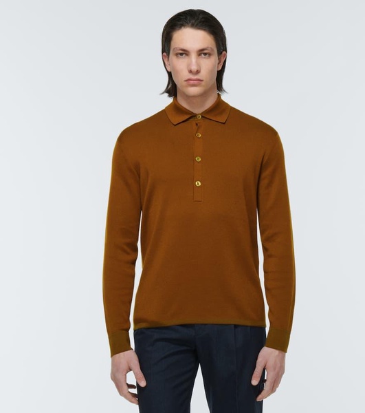 Cashmere and silk polo sweater