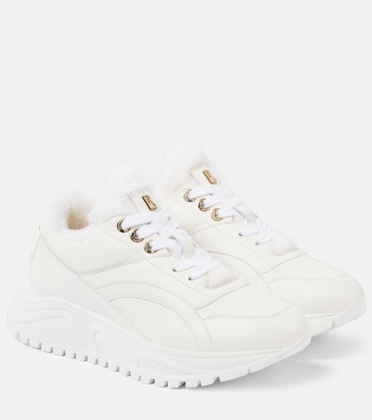 Malaga 18 shearling-trimmed leather sneakers 