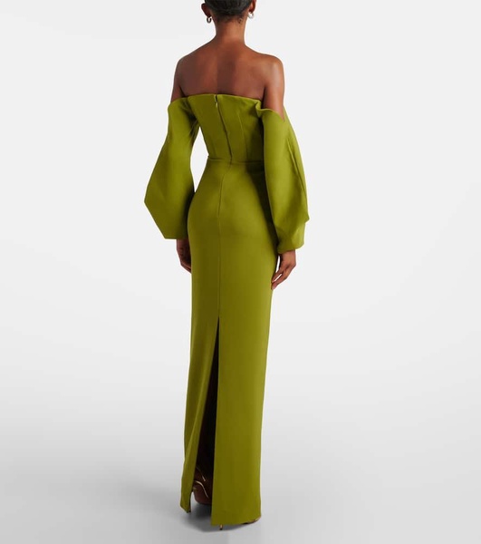 Lotta off-shoulder crêpe gown