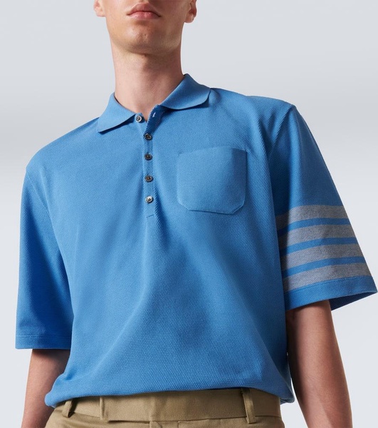 4-Bar cotton piqué polo shirt