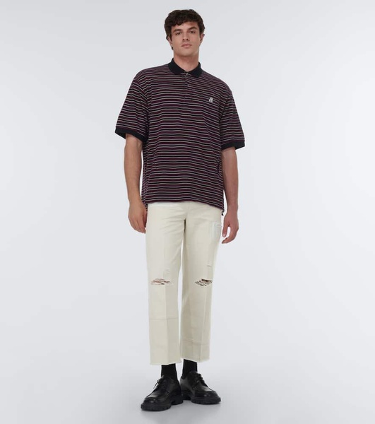 Striped cotton polo shirt