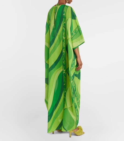 Pesci cotton voile long kaftan dress