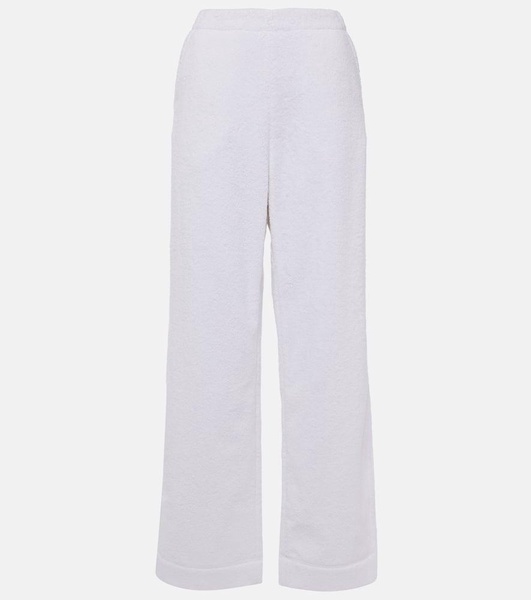 Low-rise cotton terry straight pants