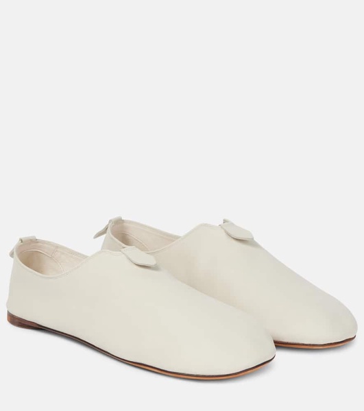 Floaty leather slip-on shoes