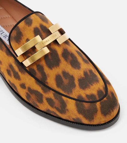 Brandi leopard-print leather loafers