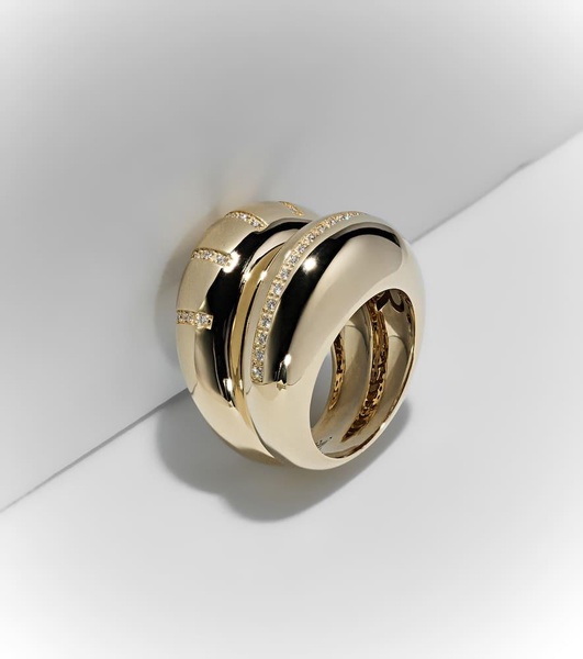 Apollonia 14kt yellow gold ring with diamonds