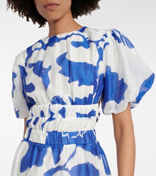 Vivi printed cotton and silk minidress