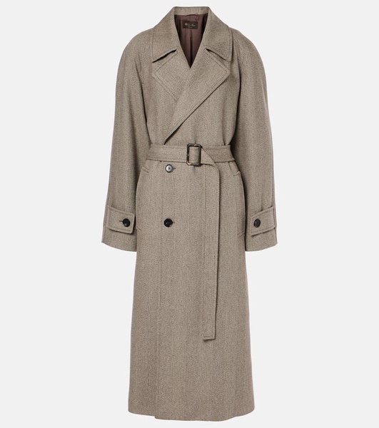 Foster herringbone virgin wool coat