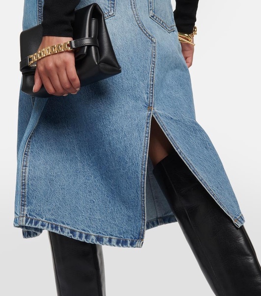 Denim midi skirt