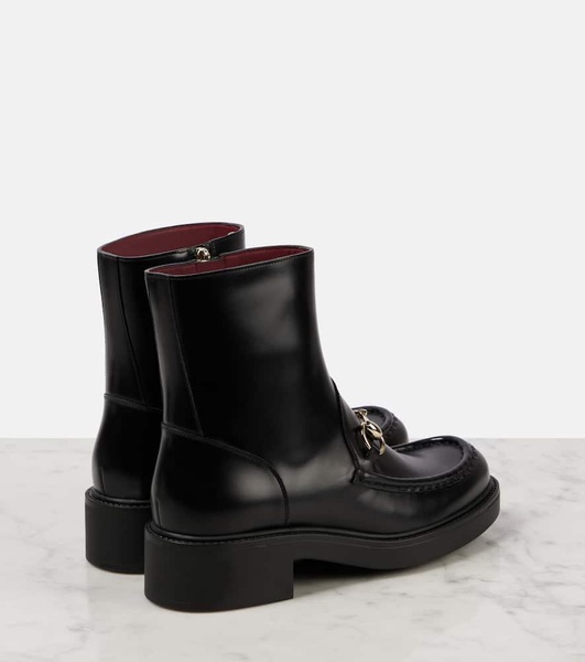 Horsebit leather ankle boots