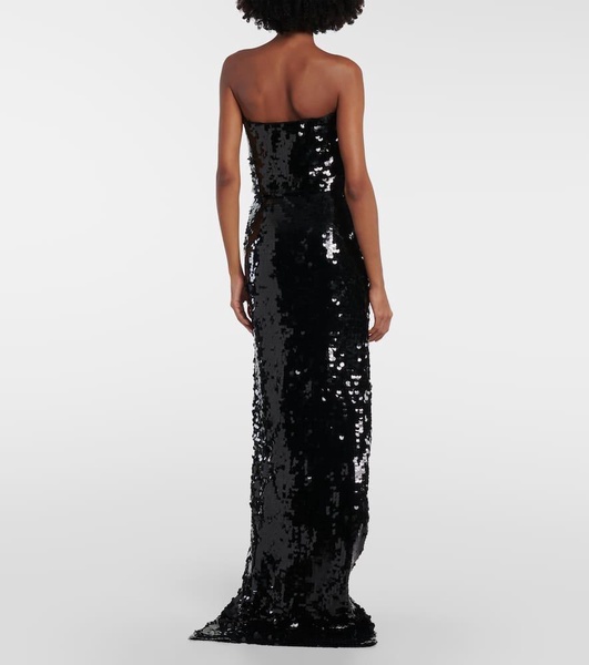 Josiah strapless sequin gown