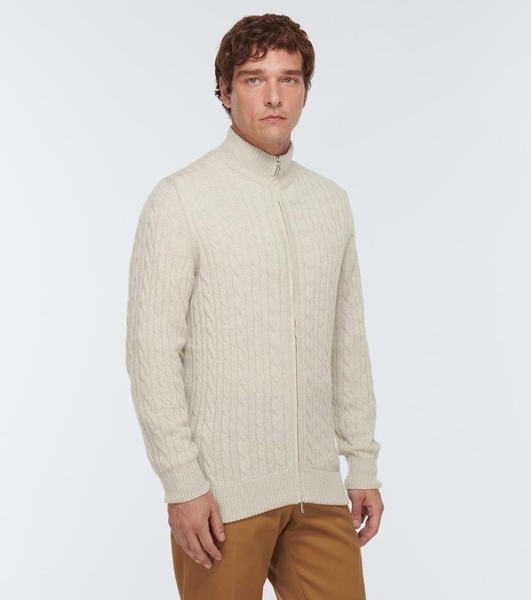 Cable-knit cashmere cardigan