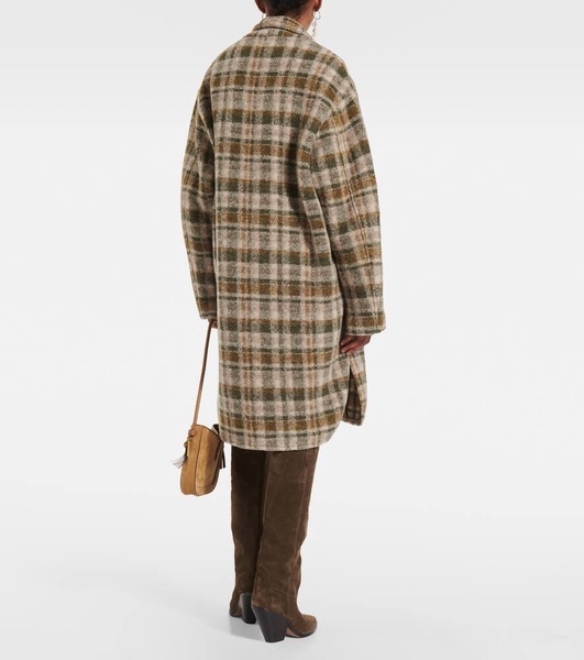 Gabriel checked wool-blend overcoat