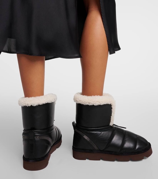 Shearling-lined leather boots