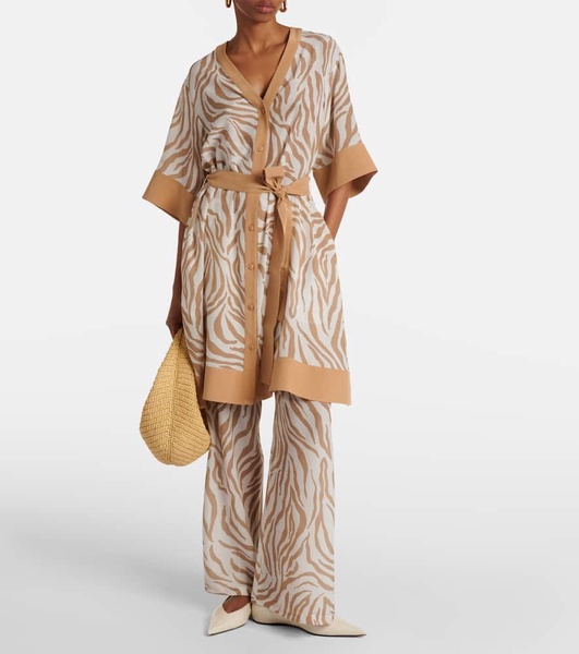 Ostenda zebra-print silk wrap dress