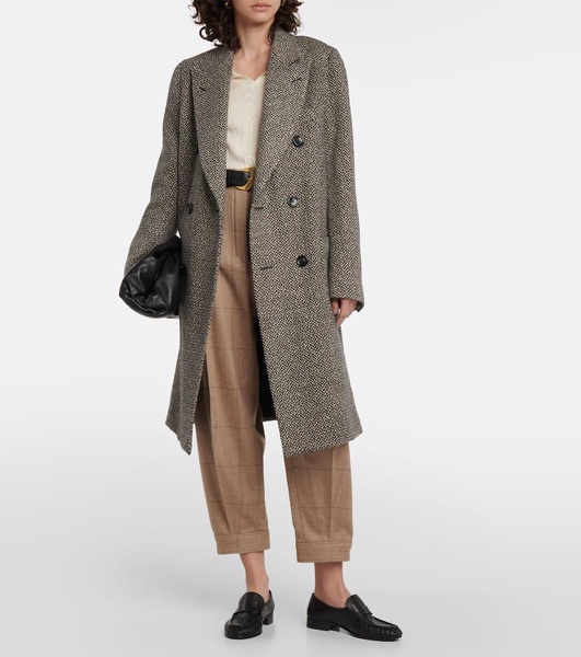 Herwin herringbone linen and cashmere coat