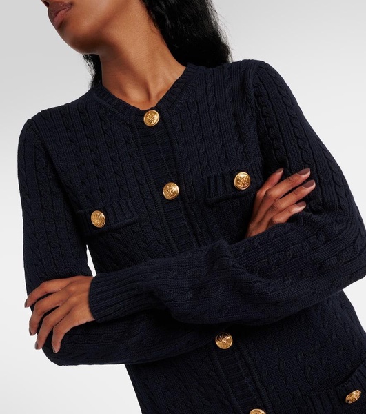 Cable-knit cotton cardigan