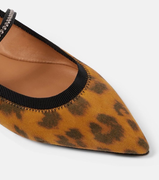 Romy leopard-print suede ballet flats