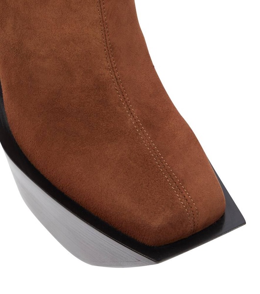 Suede platform ankle boots