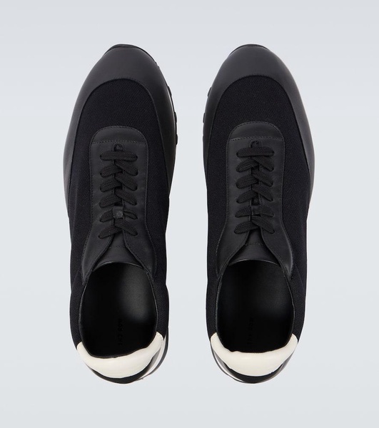 Owen leather-trimmed sneakers