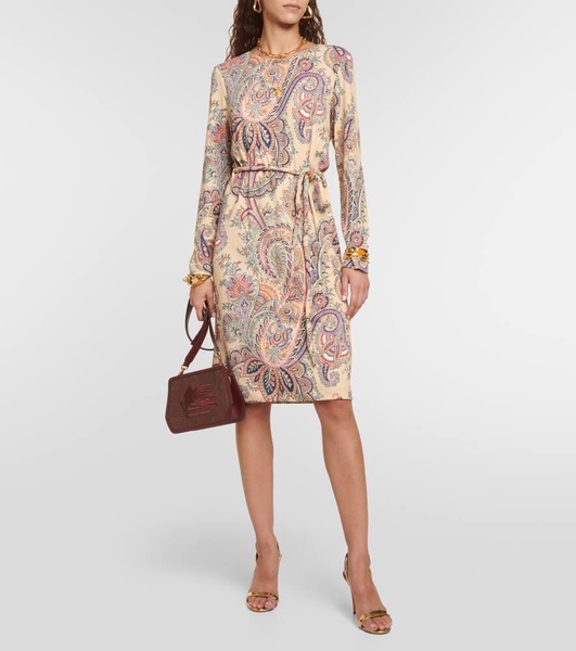 Paisley belted minidress