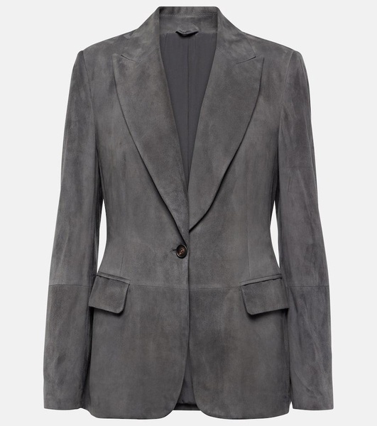 Single-breasted suede blazer