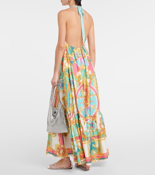 Printed silk maxi dress