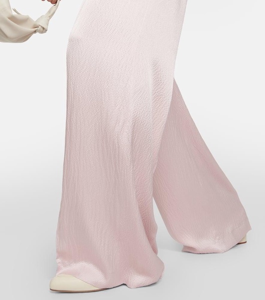 High-rise silk wide-leg pants