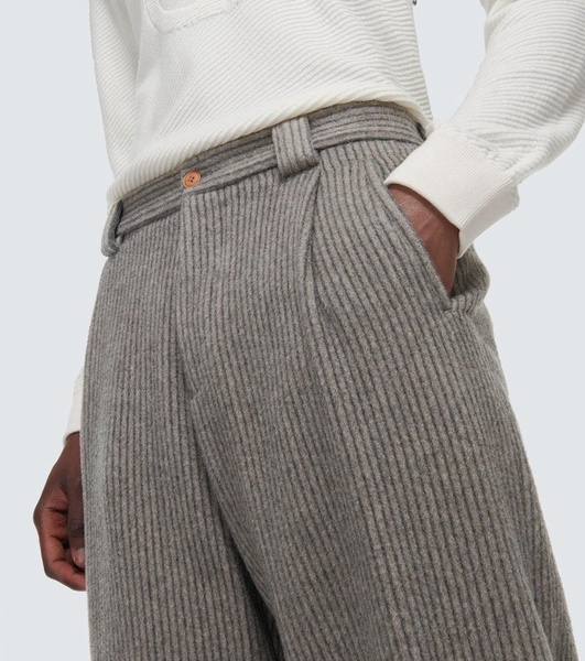 Pinstripe cashmere and wool pants