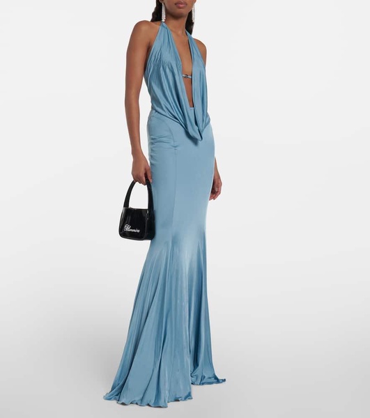 Open-back satin gown