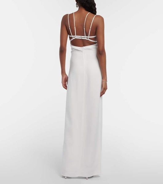 Bridal cutout crêpe gown