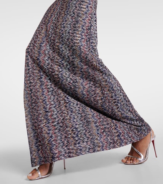 Zig Zag metallic knit maxi dress