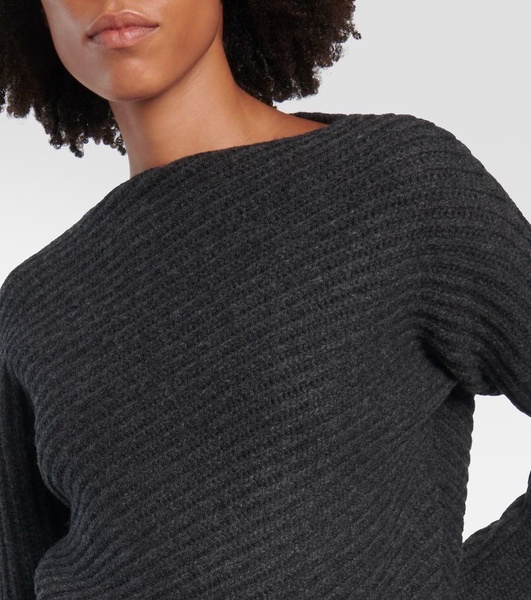 Twisted rib-knit wool sweater 