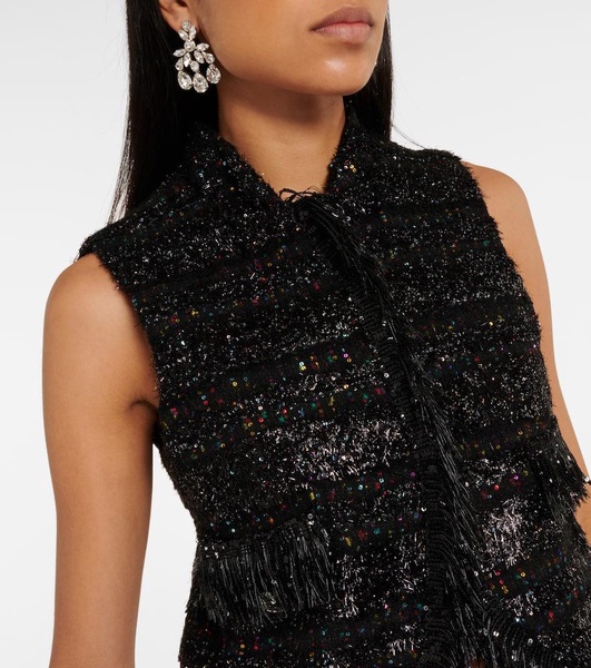 Sequined curly vest