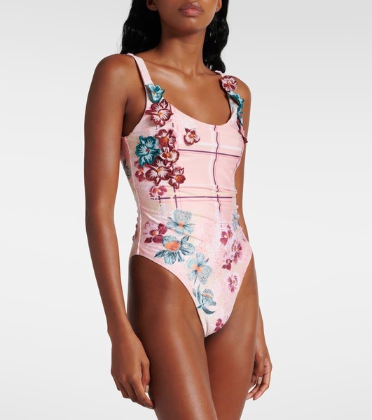 Gema Prado floral-appliqué swimsuit