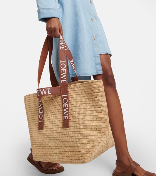 Fold Shopper raffia basket bag