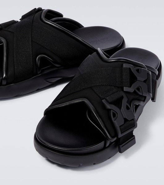 Black Snap Slide Sandals