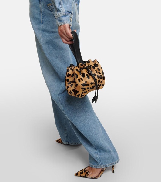 Rose Marie Mini leopard-print calf hair clutch