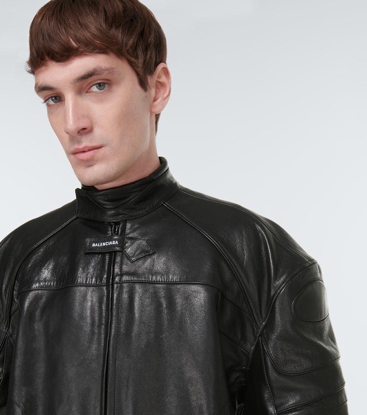 Leather biker jacket