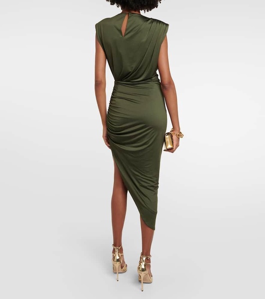 Merrith asymmetric jersey midi dress