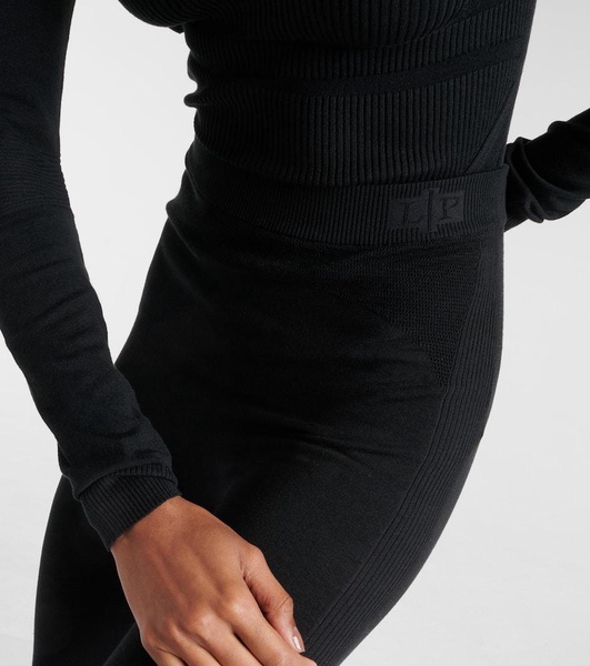 Ribbed-knit silk-blend leggings