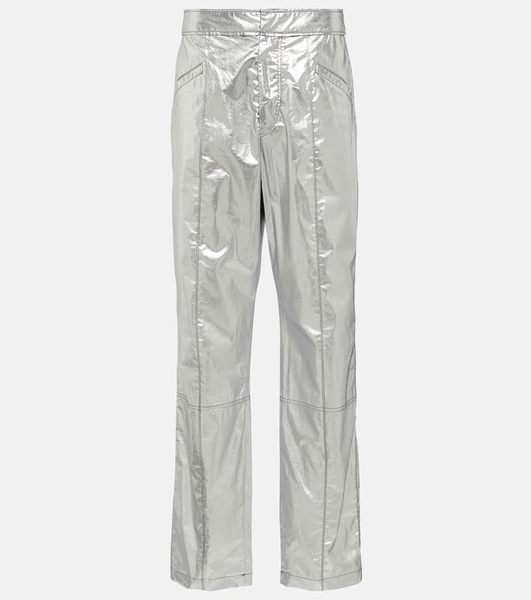 Anea high-rise coated cotton pants