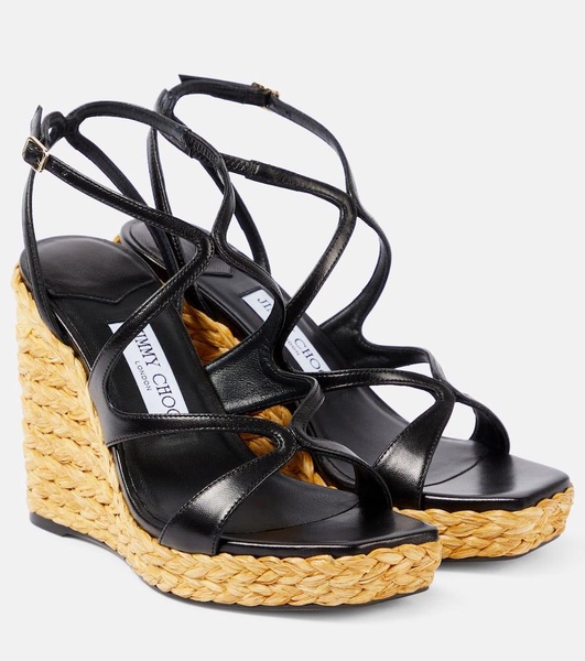 Ayla 110 leather espadrille wedges