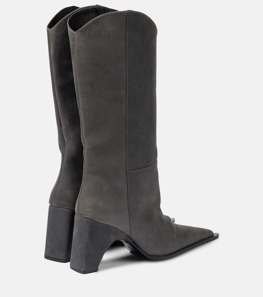 Bridge leather knee-high boots