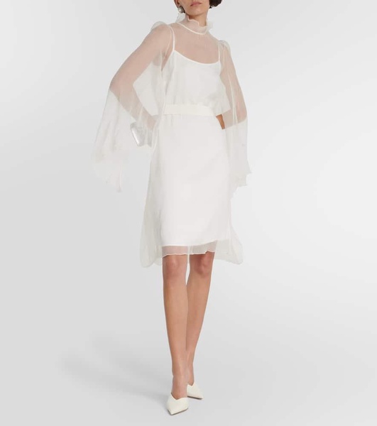 Bridal Alma ruffled silk minidress