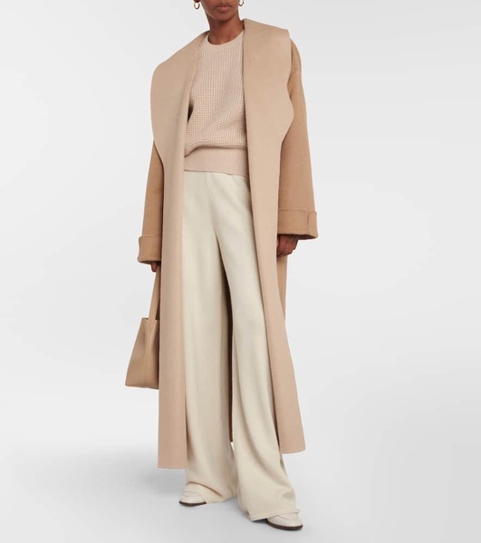 Napier high-rise cashmere wide-leg pants